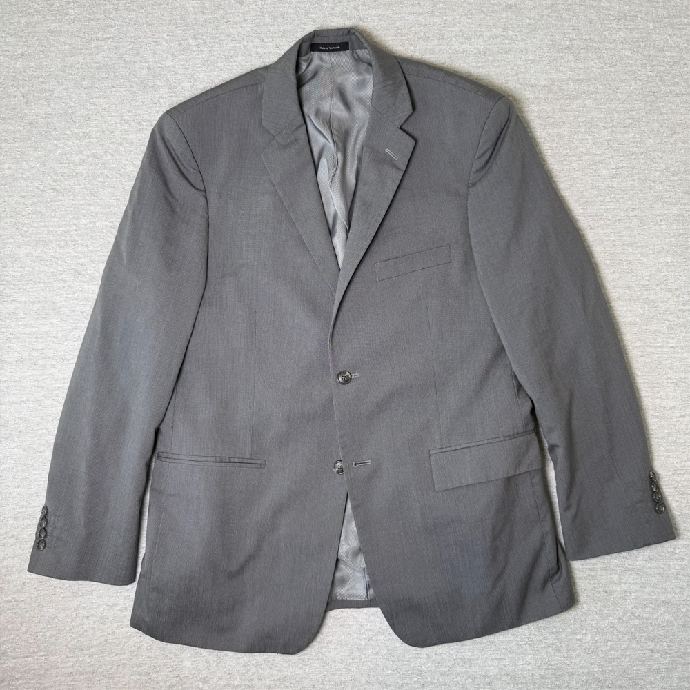 Lazetti Couture Men's Blazer Size 42R Gray Wool Sport Coat Notch Lapel